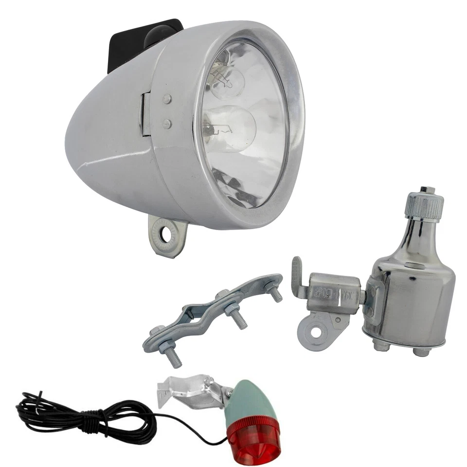NEW! Original Classic Bicycle Generator Bullet Light Set 12V 6W - Image 1 of 1