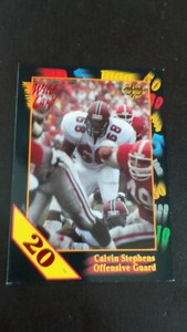 FREE SHIPPING-Calvin Stephens-1991 Wild Card College Football-no.8-20 STRIPE