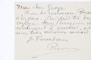 LOUYS Carte lettre autographe signée à Georges Louis MANUSCRIT AUTOGRAPHE 1887 - Picture 1 of 1