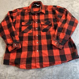 Vintage McGregor Shirt Mens Size XL Plaid Button Down Long Sleeve Red Retro