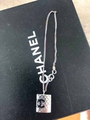 CHANEL 05P Cambon Charm Bracelet CC Enamel on Silver 7" Used FREE US S/H - Image 1 of 4