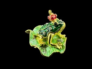 Schatulle „FROSCH AUF EINEM BLATT“, Fabergé-Stil P23090C - Bild 1 von 6