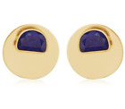 Two Way Stud Double Ear Jacket Lapis Gold Plated Fashion Stud Earring Jewelry