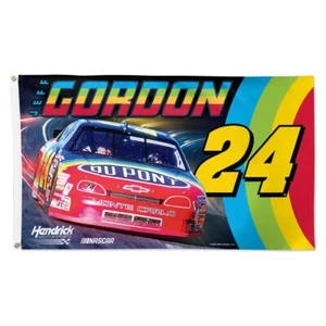 Jeff Gordon 2025(Release) Wincraft #24 Dupont Rainbow Warrior 3x5 Deluxe Flag - Picture 1 of 1