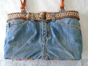 Blue Denim Handbag - Old Navy - Scarecrows Lining - Great Shape - FREE Shipping - Picture 1 of 9