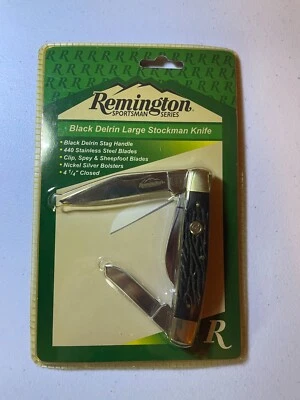 New In Sealed Package Remington Black Delrin Medium Stockman Knife 3 Blade - Image 1 of 2