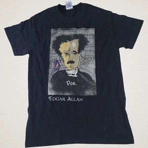 Camiseta Edgar Allan Poe Talla Pequeña Negra Estampado Gráfico Arte Abstracto Retrato  - Imagen 1 de 6