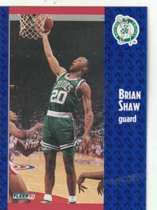FREE SHIPPING-MINT-1991-92 Fleer Brian Shaw #16 CELTICS - Picture 1 of 1