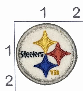 Pittsburg Steelers Patch Vintage Embroidered Felt Football Uniform NFL Round - Picture 1 of 1