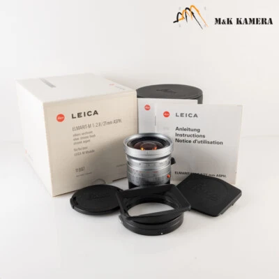 Lente plateada Leica Elmarit-M 21 mm/F2,8 ASPH año 1998 Alemania #829 Foto 1 de 4