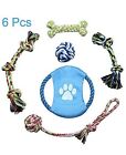 Jhua Dog Rope Toy 6 Pcs Pet Chew Toys Set Nontoxic Puppies Tooth Cleaning D