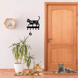 Porta llaves guía para mascotas para gatos - Divertidos ganchos de pared para gatos - Hecho en EE. UU. - Opción de 2 tamaños - Imagen 1 de 7