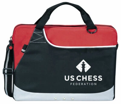 *NEW LOGO* US Chess Federation Day Brief Bag - RED - Image 1 of 2