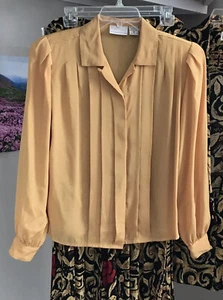 Blusa para mujer KRISTEN talla 8 blusa frontal manga larga panel vara de oro - Imagen 1 de 6