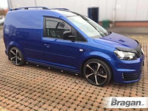 Side Bars + Amber LEDs For VW Caddy Maxi 2004-2010 Polished Tubes Skirts BLACK - Picture 1 of 10