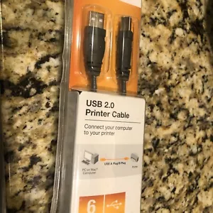 New Belkin USB 2.0 Printer Cable 6 Feet NIB - Picture 1 of 2