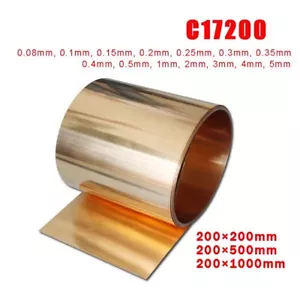 Beryllium Bronze Blechplatte BeCu Folienplatte, 0,08 mm-5 mm dick, 200/500/1000 mm - Bild 1 von 6
