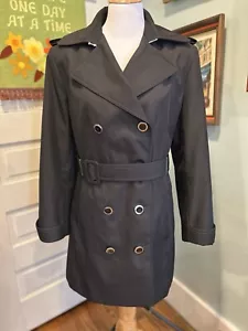 Trench chaqueta negra XL resistente al agua Calvin Klein para mujer de longitud media con cinturón - Imagen 1 de 10