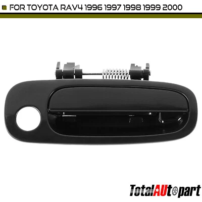 Manija de puerta exterior negra lisa para Toyota RAV4 1996-2000 lado del pasajero delantero Foto 1 de 4