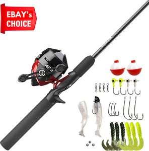 Zebco 404 Spincast Reel Combo Durable Fiberglass Rod EVA Handle Pre-Spooled - Picture 1 of 12