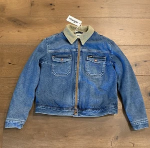 WRANGLER WOMENS CORD COLLAR DENIM CARPENTER JACKET Size Small NWT - Picture 1 of 10