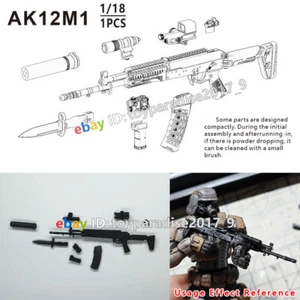 Figura de acción 3,75" 1/18 piezas de arma modelo de pistola AK12M1 para Chap Mei JOYTOYkrie - Imagen 1 de 12