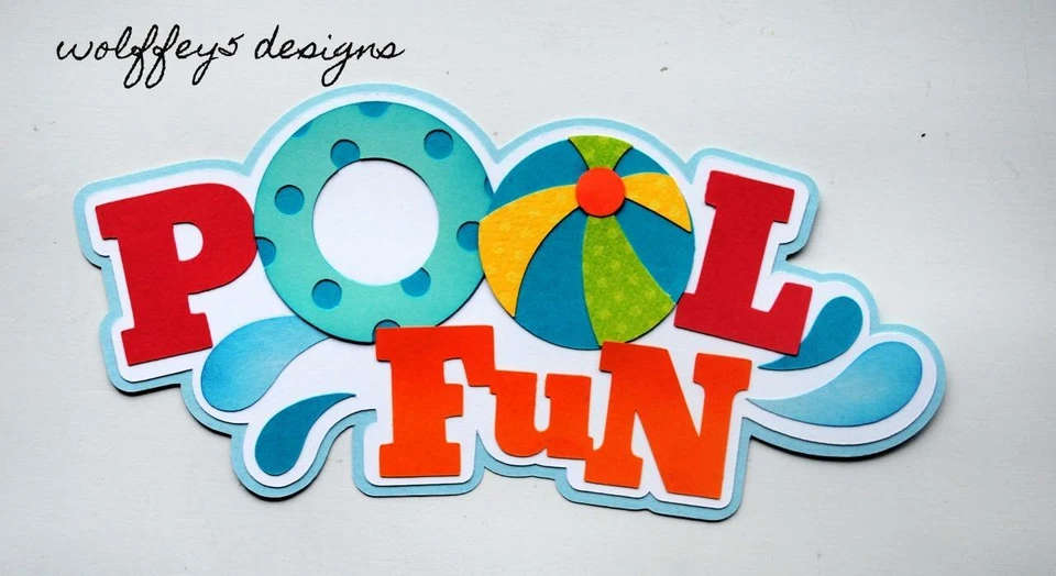 CRAFTECAFE POOL TITLE KID prefabricado papel piezas álbum troquelado pieza página 3D Foto 1 de 1