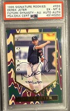 1995 Signature Rookies Autograph FD3 Derek Jeter Psa 6 Auth Auto Solid On Card!