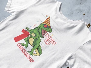 T Rex Rawr I'm Age 1-9 Birthday Boy Dinosaur Children's Kid's T-shirt Top - Picture 1 of 10