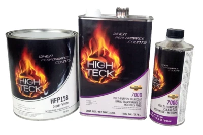 High Teck HFP158 Toyota 040 Super White Basecoat Paint Gallon & 7000 Clearcoat - Image 1 of 4