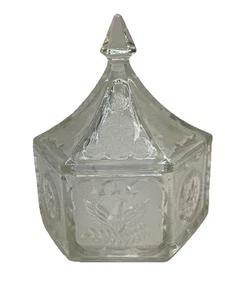 Indiana Tiara de Vidrio Transparente Chantilly Eagle Star Caramelo Plato Tapa Perilla Diamante De Colección - Imagen 1 de 8