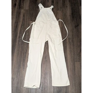 Levi's Made & Crafted White Denim Overalls Size 2 Tie Waist Carpenter - Picture 1 of 6