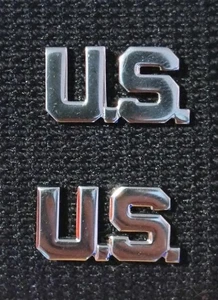 A29-07 • U.S. Officer General Branch Insignia "US" Dress Uniform Pin • Pairing - Bild 1 von 1