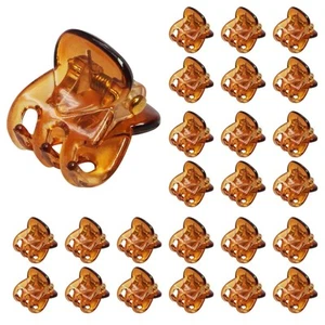 24 Pcs Mini Claw Clip Brown Tiny Hair Clips Plastic Mini Hair Claw Clips - Picture 1 of 7