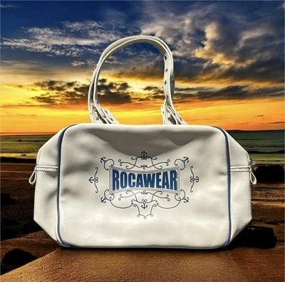 Rare Vintage Rocawear Purse Duffle Bag White and Blue  - Image 1 of 4