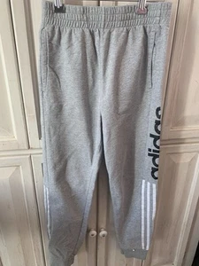 Adidas Joggers Juveniles Medianos M Gris Claro y Blanco Correr Entrenamiento Cómodo Niños - Imagen 1 de 5