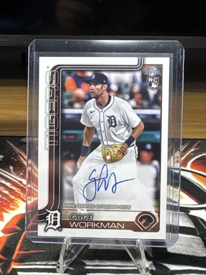 2025 Topps Update Gage Workman RC/AUTO #US118 Detroit Tigers - Image 1 of 3
