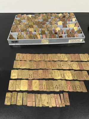 VTG New Hermes Type 7 35-326 Old No. 39 Engraving Letters Numbers Symbols Set - Image 1 of 4