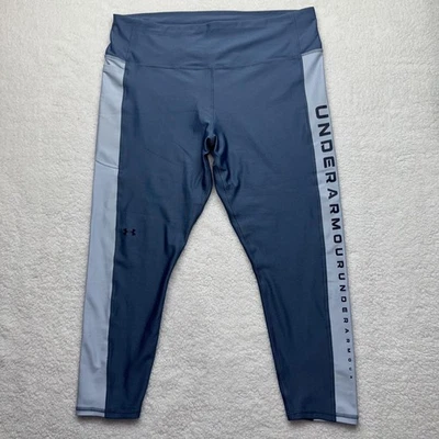 Under Armour Leggings Womens 2XL Blue Gray High Rise Athletic Workout Pants - Image 1 of 4