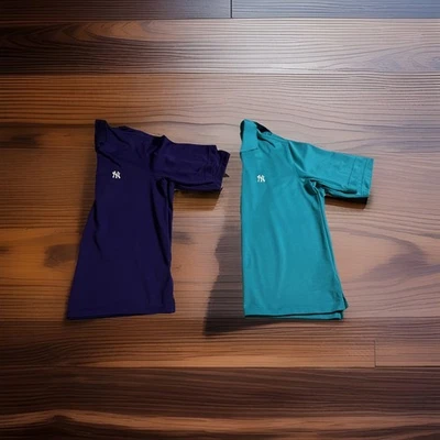 New York Yankees Antigua polo shirt teal & Purple Sz-m Athletic Performance - Image 1 of 4