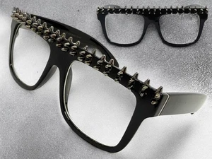 Oversized Classic Vintage Retro Style Clear Lens EYE GLASSES Large Black Frame - Picture 1 of 6