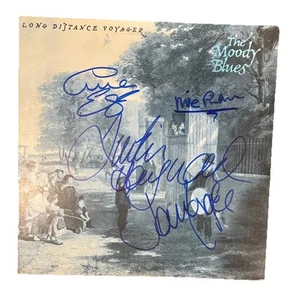 The Moody Blues Band Signed Autographed Long Distance Voyager Vinyl Album - Picture 1 of 1