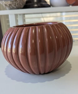 Angela Baca Santa Clara Pueblo Redware Melon Bowl - Picture 1 of 5