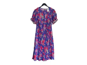 Vestido Rixo Venice Manga Abullonada Fontainhas Floral Iris Talla Grande L Nuevo con Etiquetas Saks - Imagen 1 de 15