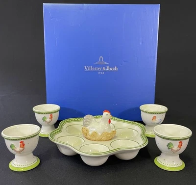 VILLEROY & BOCH VB Eierbecher SET Eierteller Eierschale FARMERS SPRING m. OVP - Bild 1 von 4