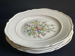 Antique Royal Doulton The Medford Hand Painted Floral 9.5”Dinner Plates Set Of 4 - Imagen 1 de 6