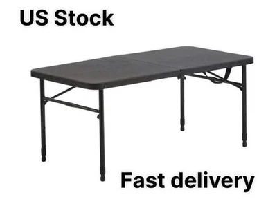 Mesa Plegable Mainstays 40" Plástico Altura Ajustable Plegable por la Media, Negro Rico Foto 1 de 4