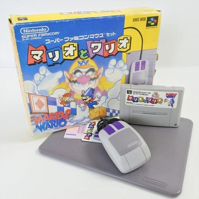 MARIO AND WARIO Mouse Controller Boxed SHVC-MSB Super Famicom Nintendo 0501 - Image 1 of 4