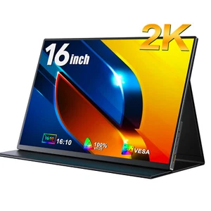 16" Portable Monitor 2K 2560x1600 Gaming Monitor 16:10 PC Screen Laptop Extender - Picture 1 of 7