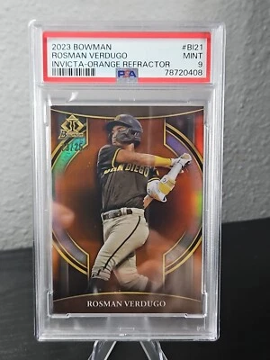2023 Bowman Rosman Verdugo Invicta Orange Refractor /25 PSA 9 #BI21 - Image 1 of 2